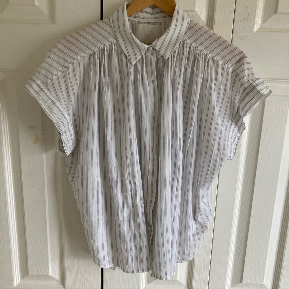 Citizens of Humanity Penny Short Sleeve Cotton Blouse Size M